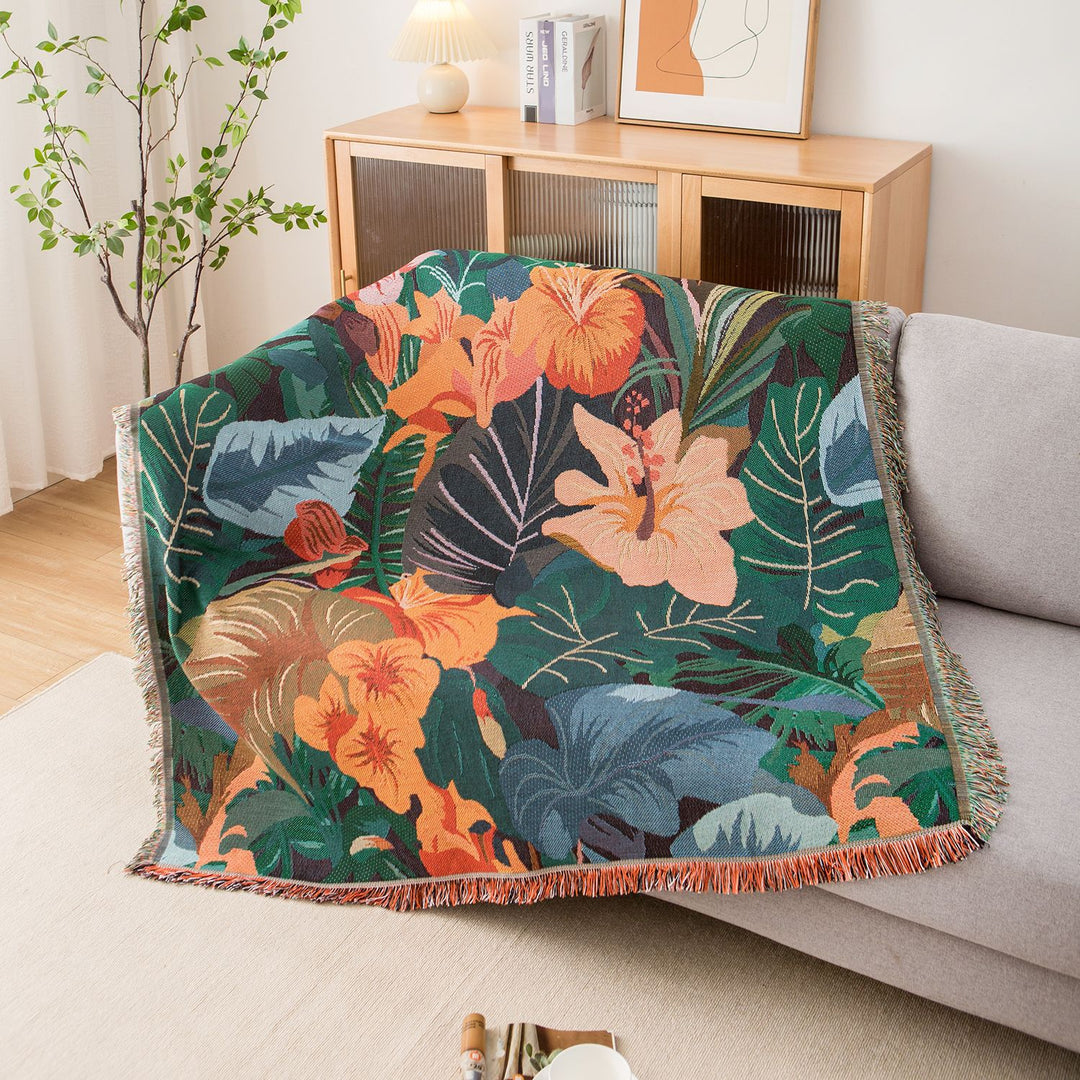 Floral Sofa Throw Blanket