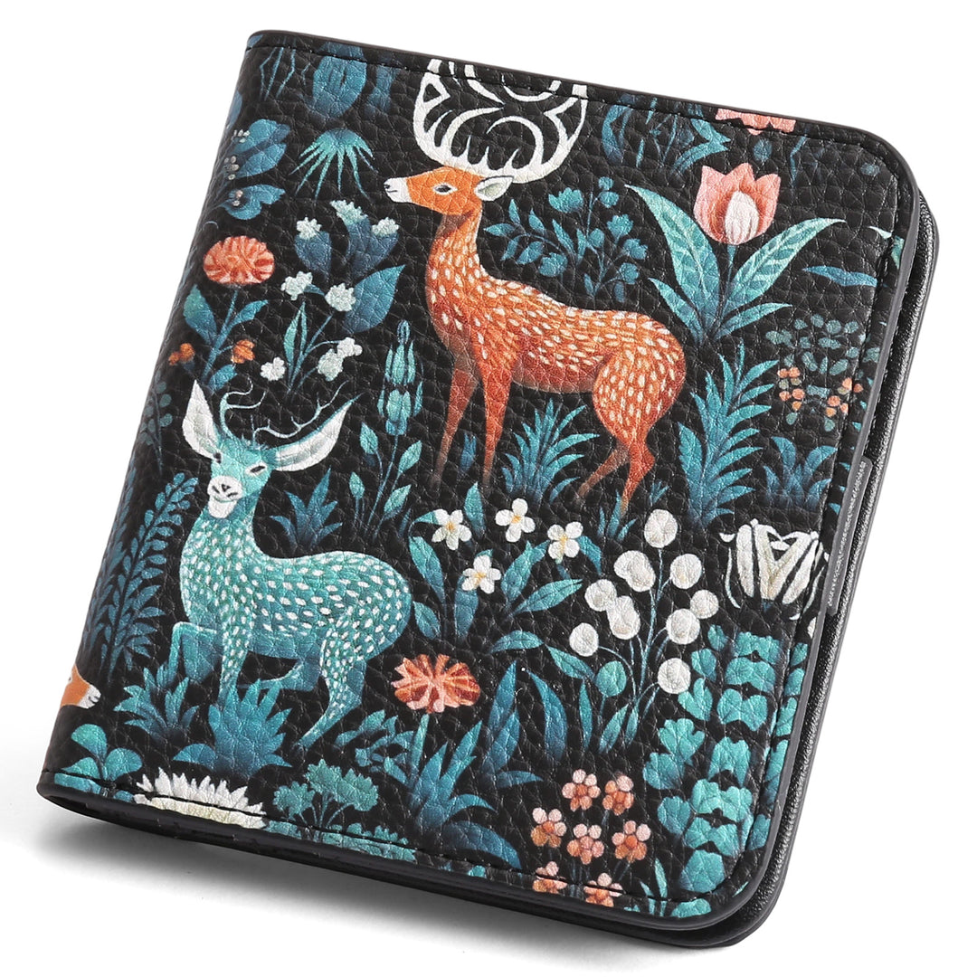Compact Saffiano Card and Coin Wallet with Zipper Pocket Bowlift