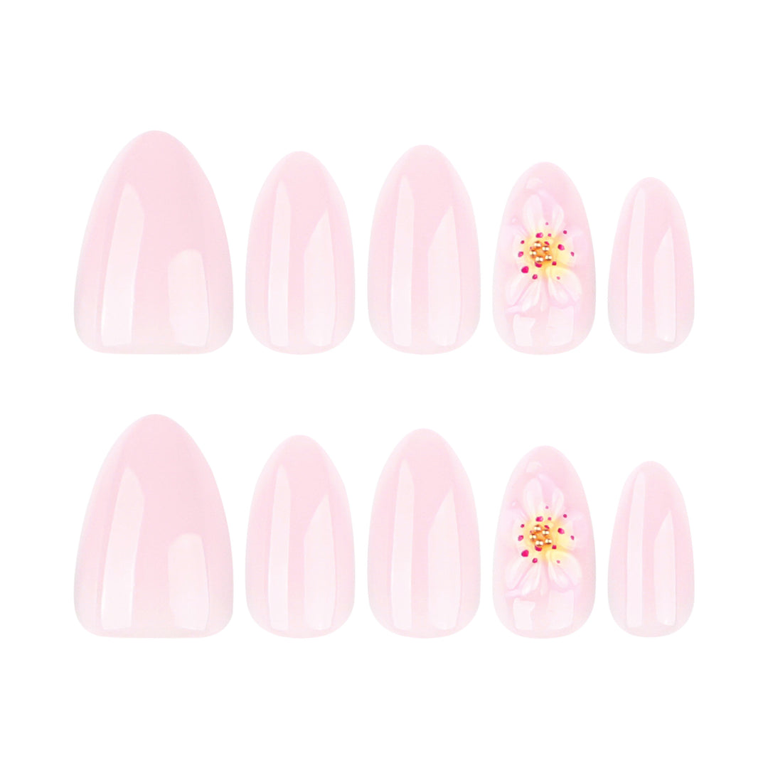 Artful Nail Extensions with Delicate Flower Designs Bowlift