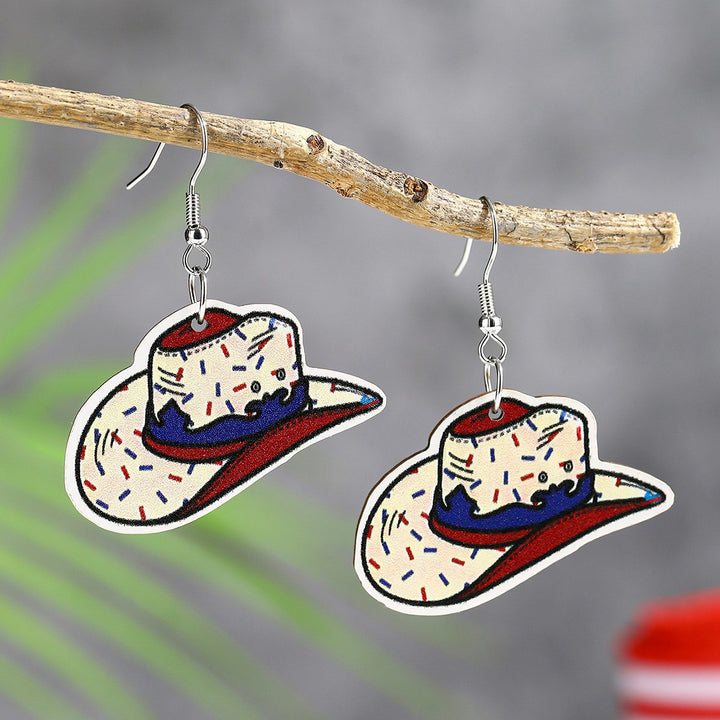 Women's eye-catching statement earrings can shape with flag motif Bowlift