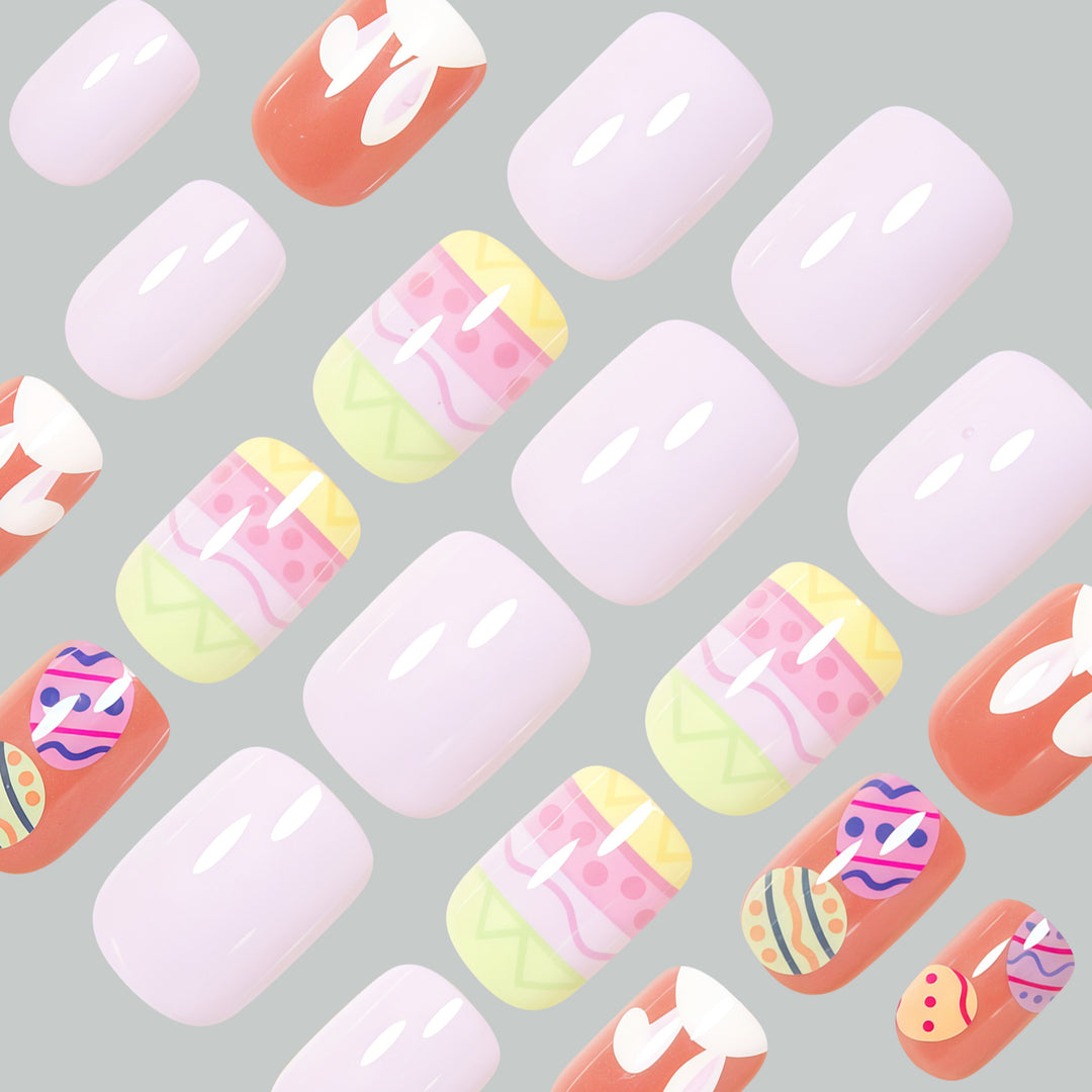 Decorative Easter-Themed Press-On Nail Art Bowlift