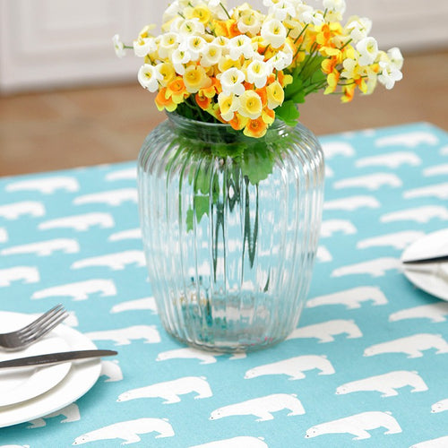 Fun Polar Bear Print Tablecloth