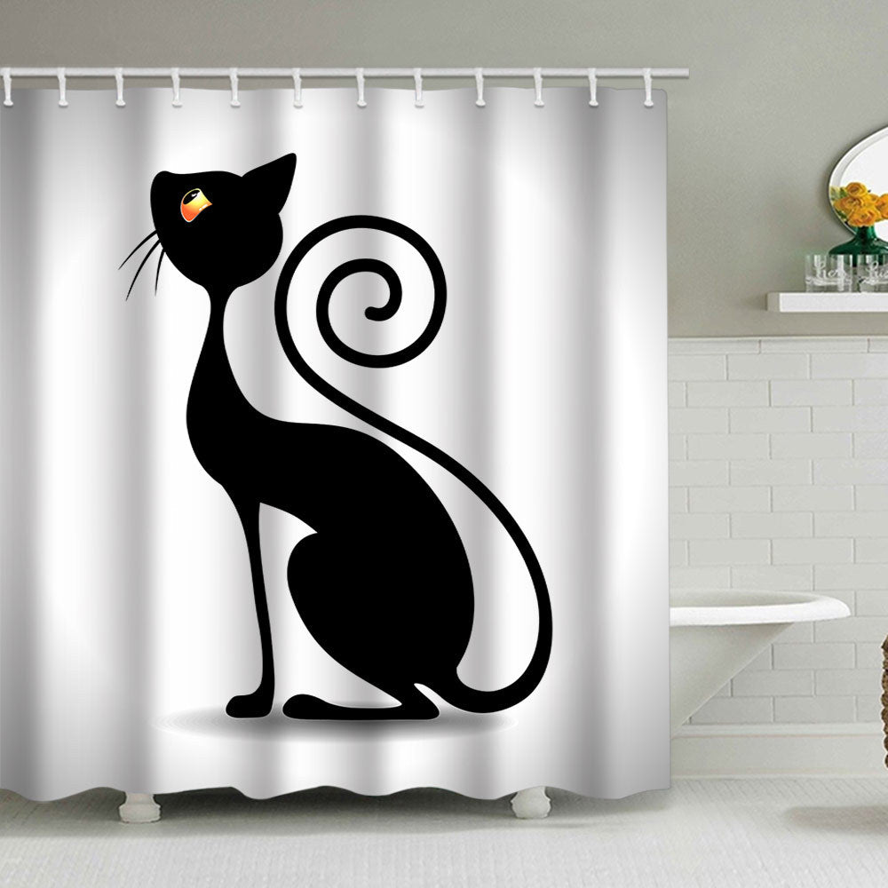 Artistic Dog Illustration Shower Curtain Bowlift