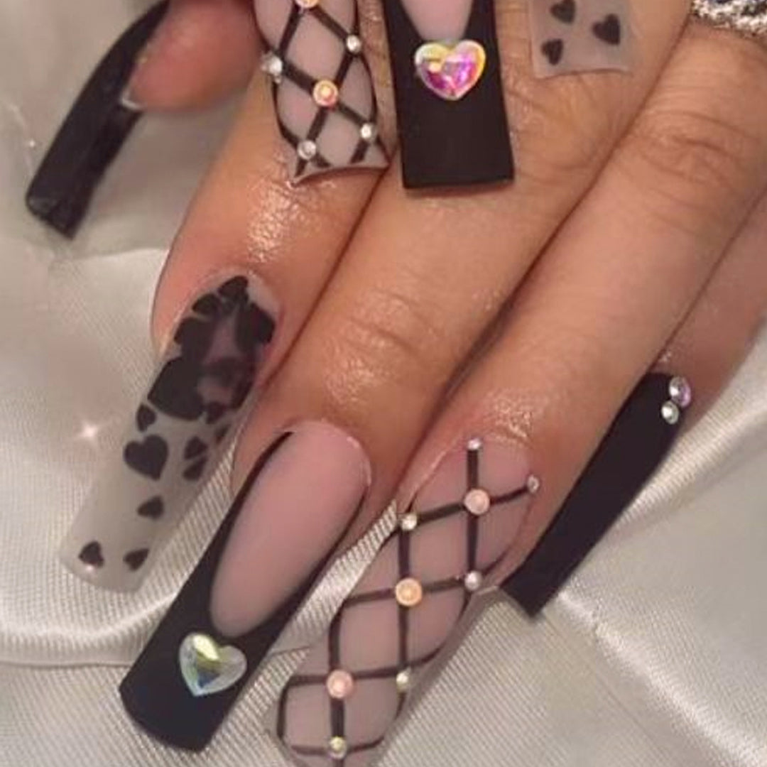 Ornate Butterfly-Inspired Acrylic Nail Extensions Bowlift
