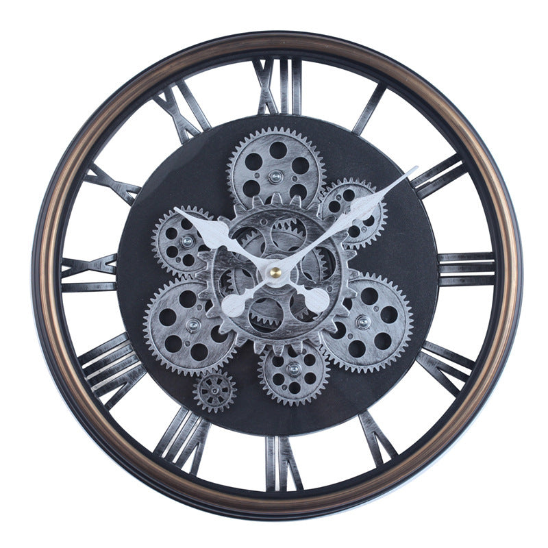 Elegant Wall Clock in Industrial Gear Design Bowlift