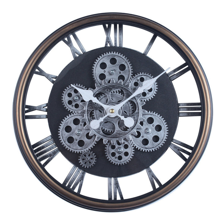 Elegant Wall Clock in Industrial Gear Design Bowlift
