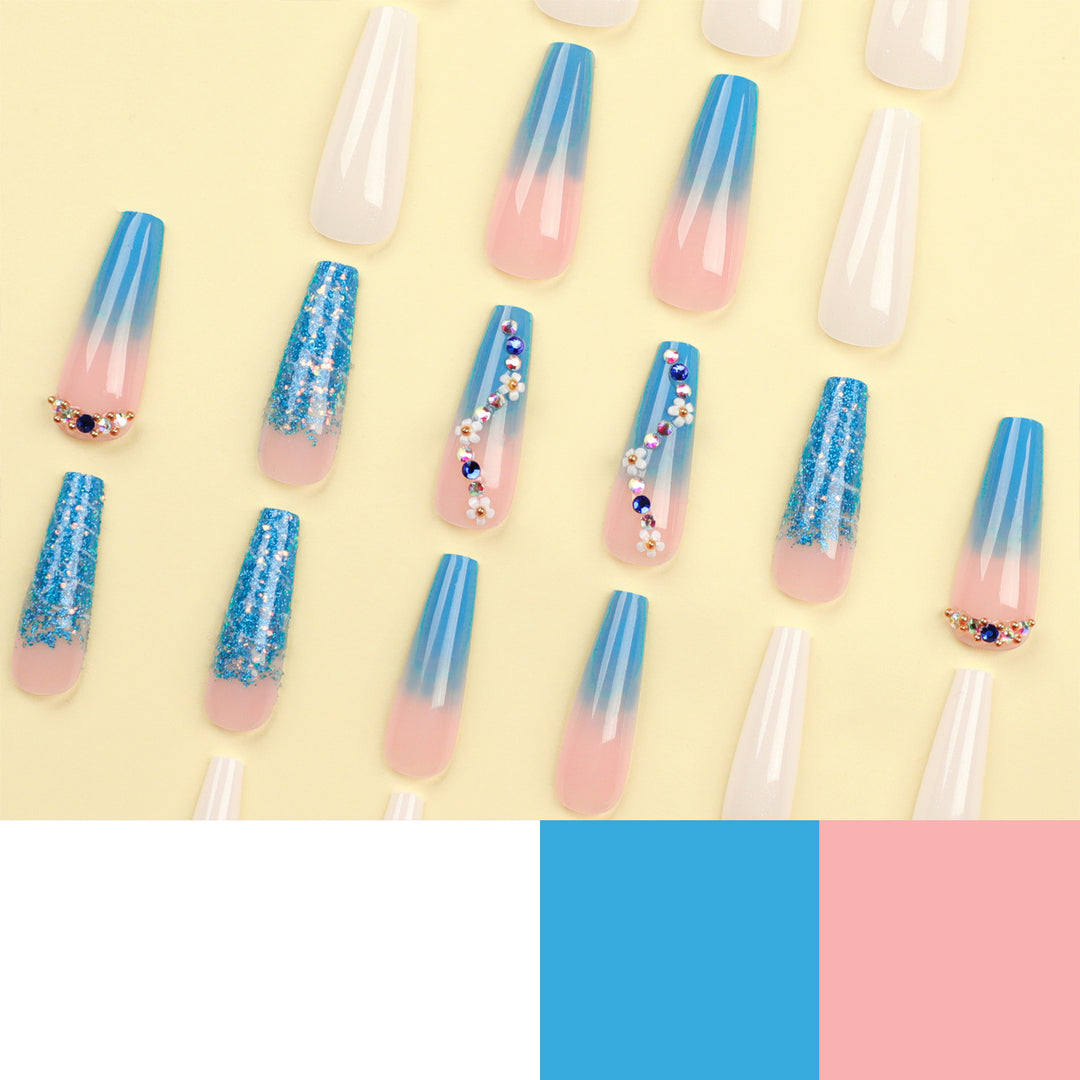Artful nail extensions with floral ombre design Bowlift