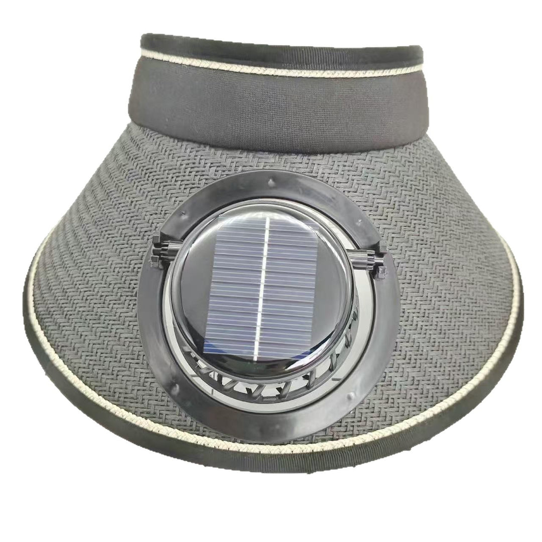 Adjustable sunshade for with removable solar fan and breathable straw effect Bowlift
