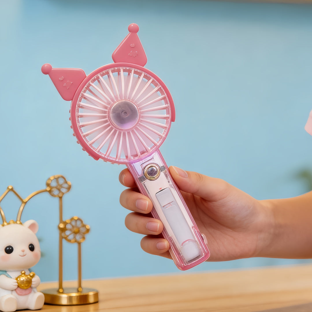 Women's Portable Hand Fan with USB Charging Function and Creative Cat Ear Design Bowlift