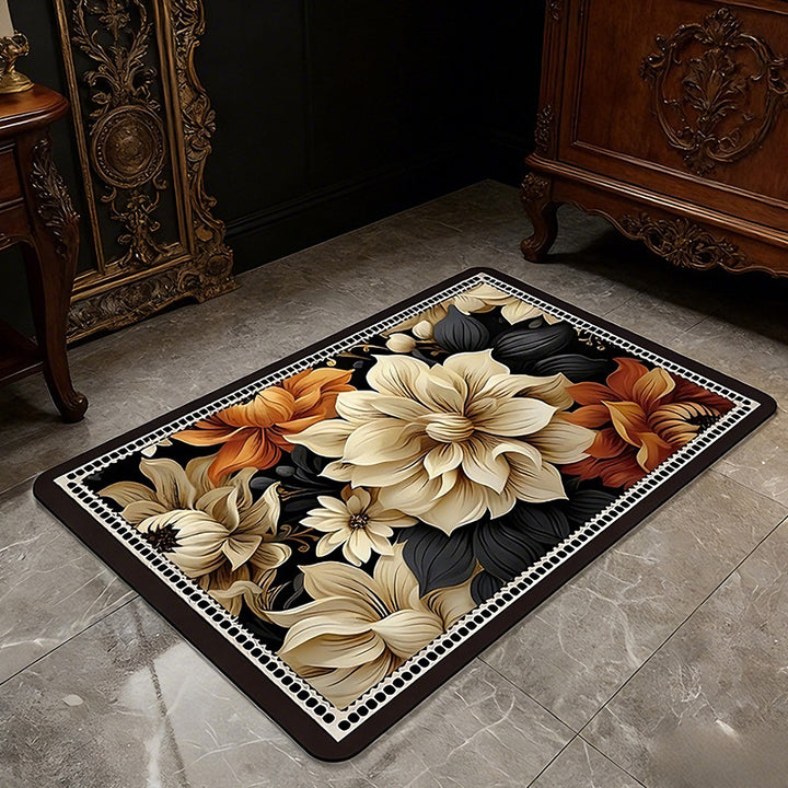 Floral Patterned Bath Mat Bowlift