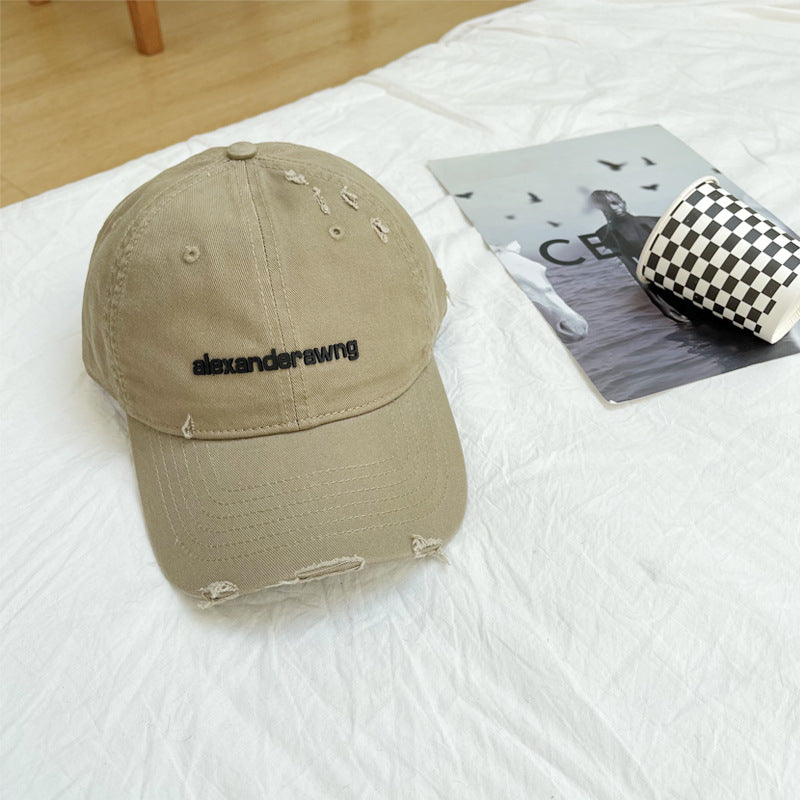Unisex Distressed Cotton Baseball Cap Bowlift