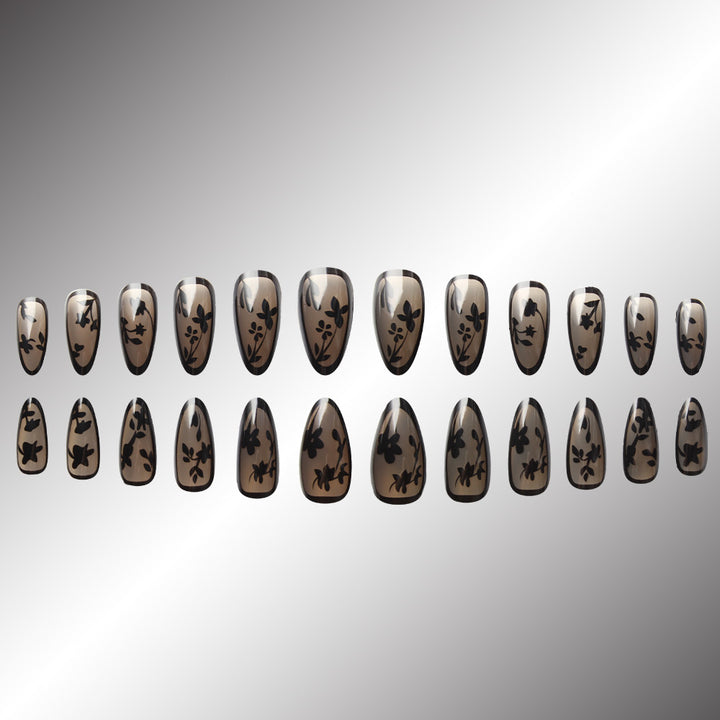 Elegant Floral Design Press-On Nails Bowlift
