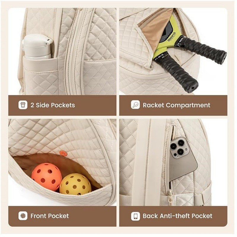 Quilted Tennis Racket Backpack Bowlift 1789074113