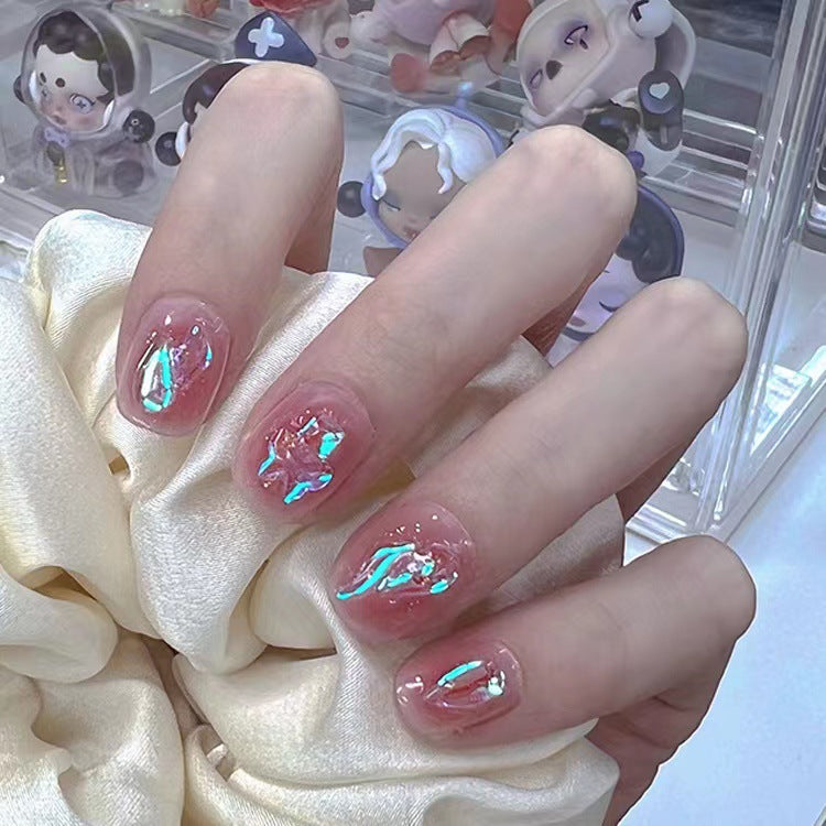 Shiny nail art with holographic accents Bowlift