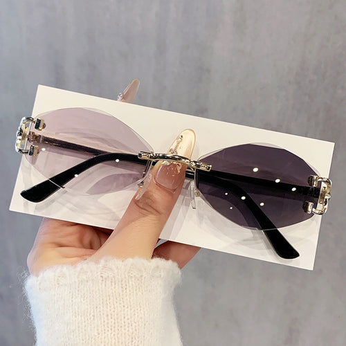 Women's futuristic sunglasses with striking hexagonal frame and high-quality glitter accents Bowlift