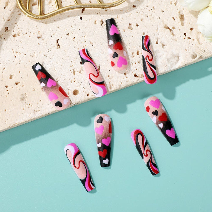 Creative Heart Pattern Art Nails Bowlift