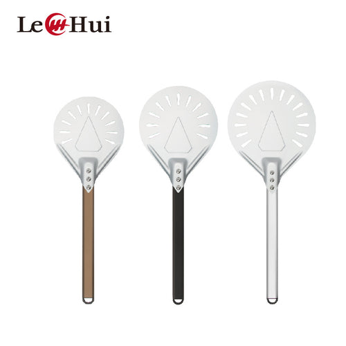 adjustable stainless steel perforated pizza peel and serving spatula with ergonomic handle Bowlift