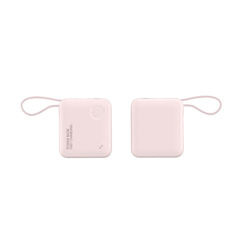 Compact power bank with fast charging function and carrying strap Bowlift