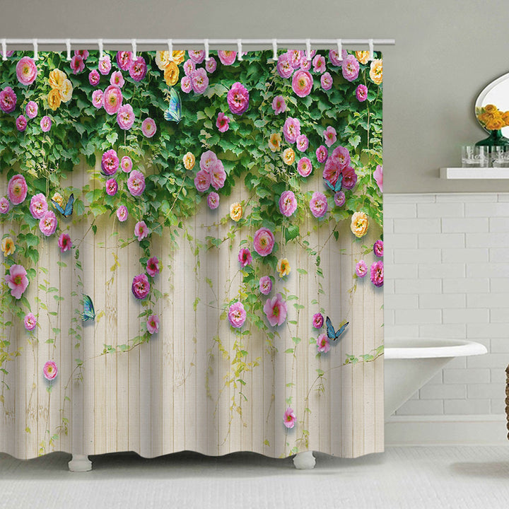 Rustic Garden-Themed Shower Curtain Bowlift