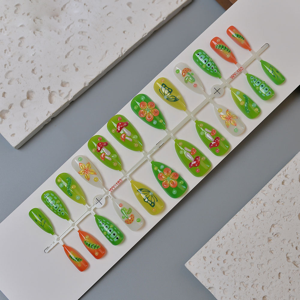 Creative Nature-Themed Press-On Nails Bowlift