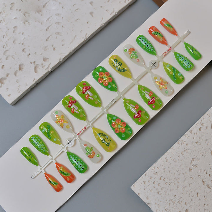 Creative Nature-Themed Press-On Nails Bowlift