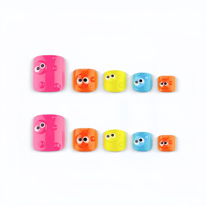 Nail art with colorful cartoon designs Bowlift