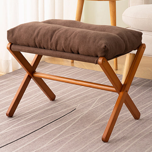 Folding Stool with Padded Seat and Stable Wooden Frame Bowlift