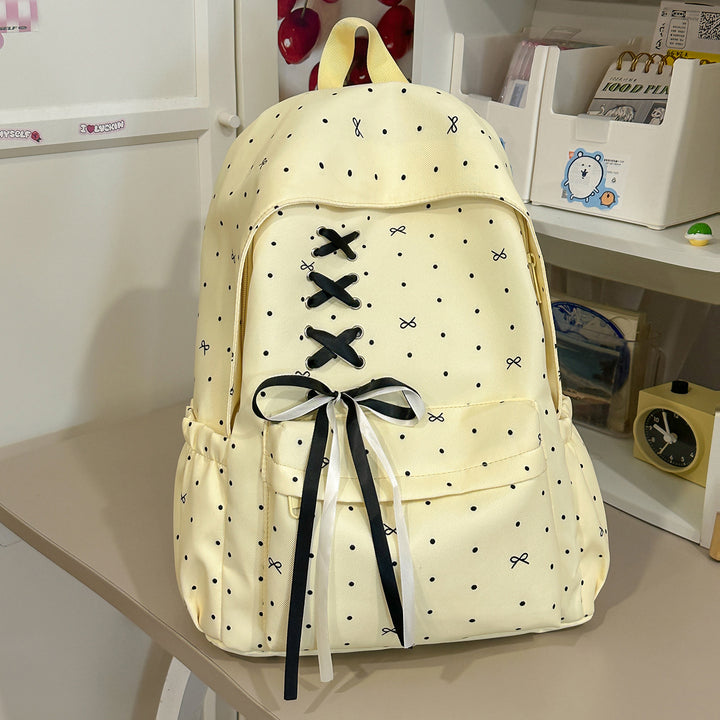 Stylish Lace-Up Embellished Backpack Bowlift