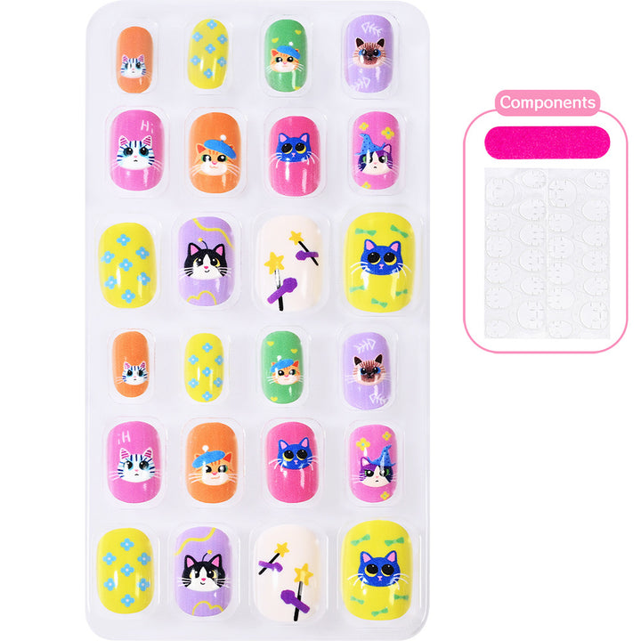 Creative Cartoon-Themed Press-On Nail Collection Bowlift