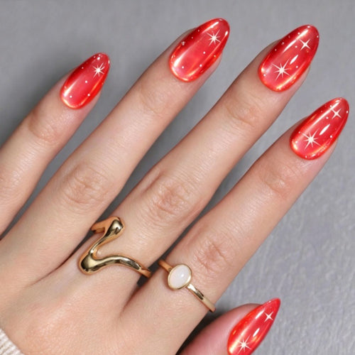 Glossy Stiletto-Shape Press-On Nail Set Bowlift
