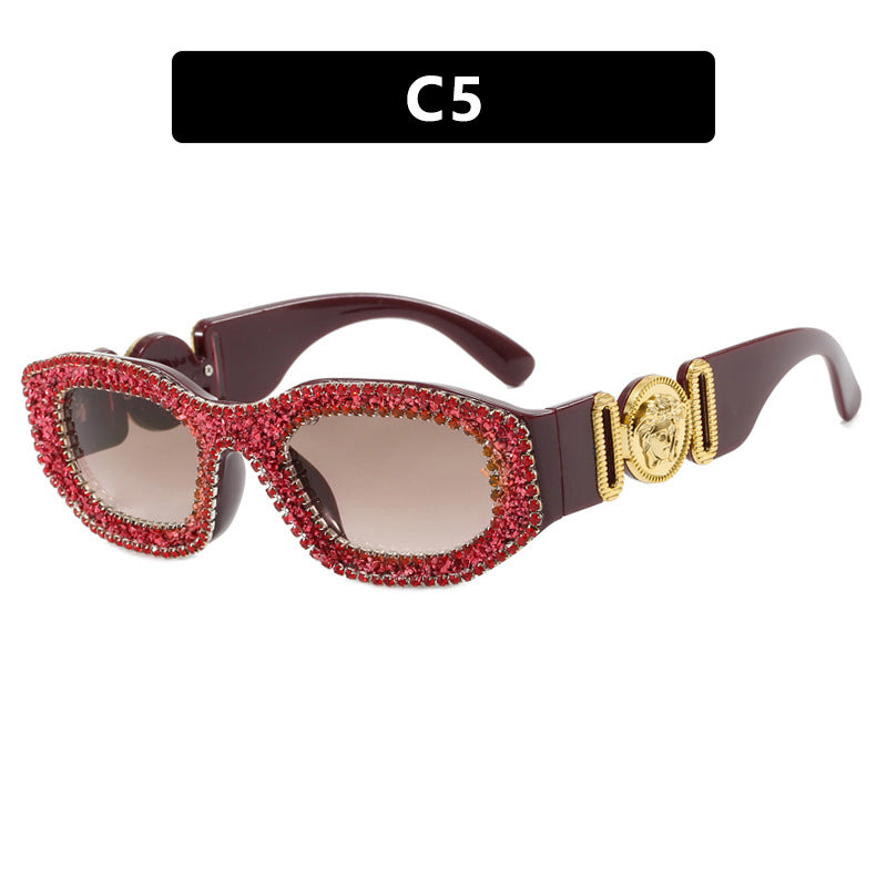 Women's extravagantly designed sunglasses with rhinestone-studded frame Bowlift