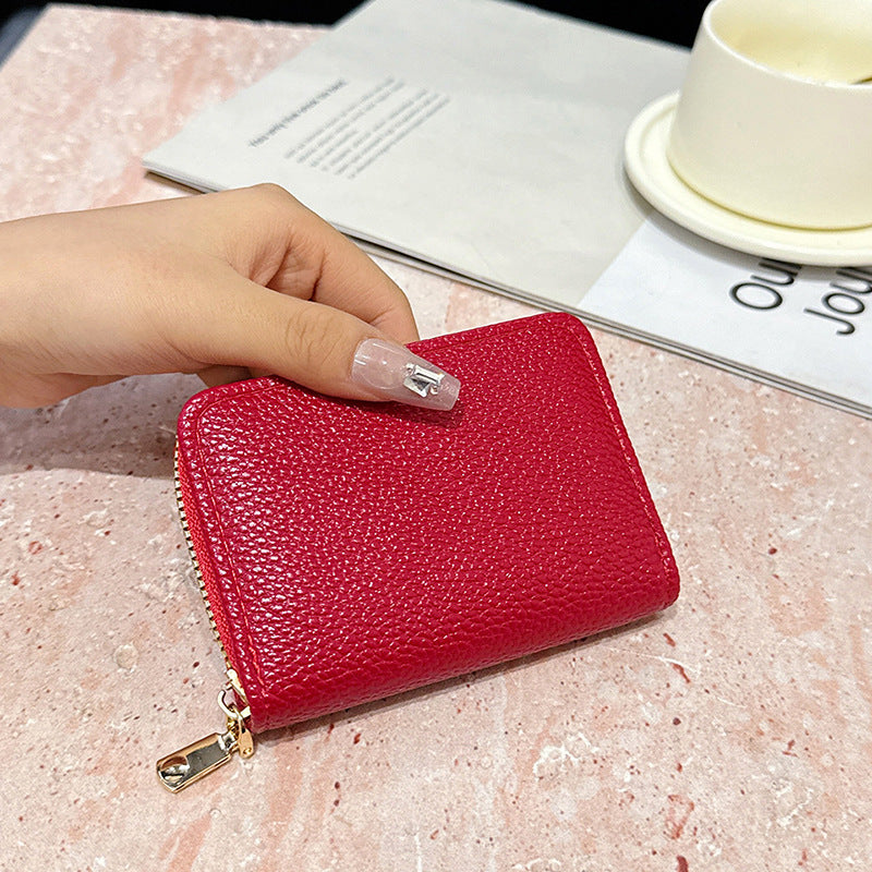 Compact Textured Zip Wallet