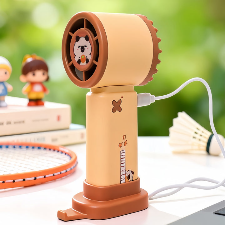 Ladies Portable Hand Fan in Playful Animal Design Bowlift