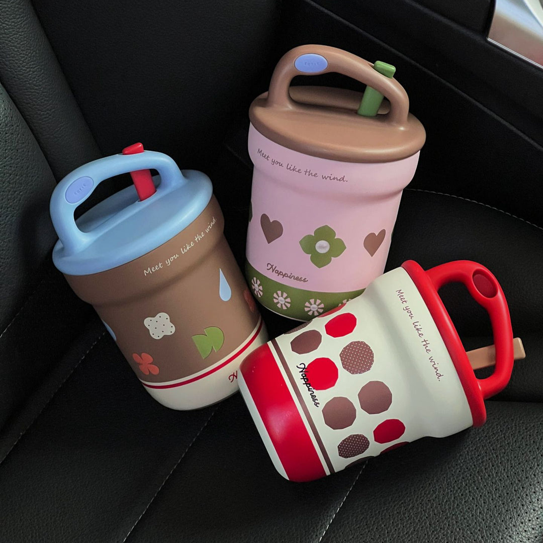 Ladies cheerful thermos with practical handle Bowlift