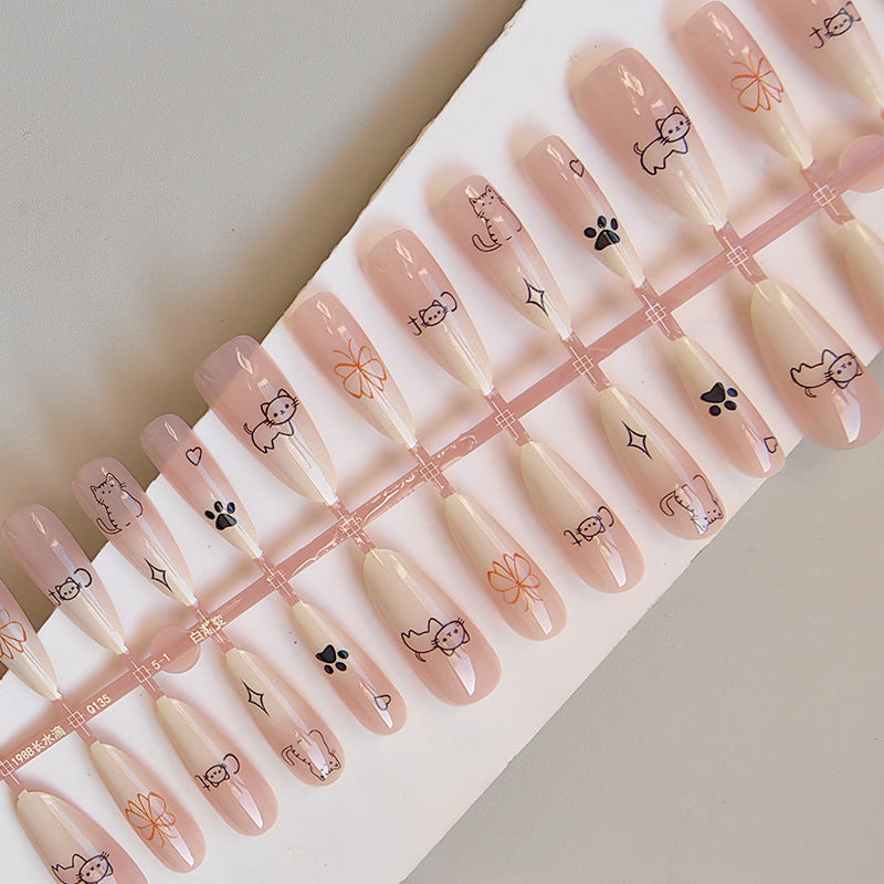 Cute Animal Design Artificial Nails Bowlift