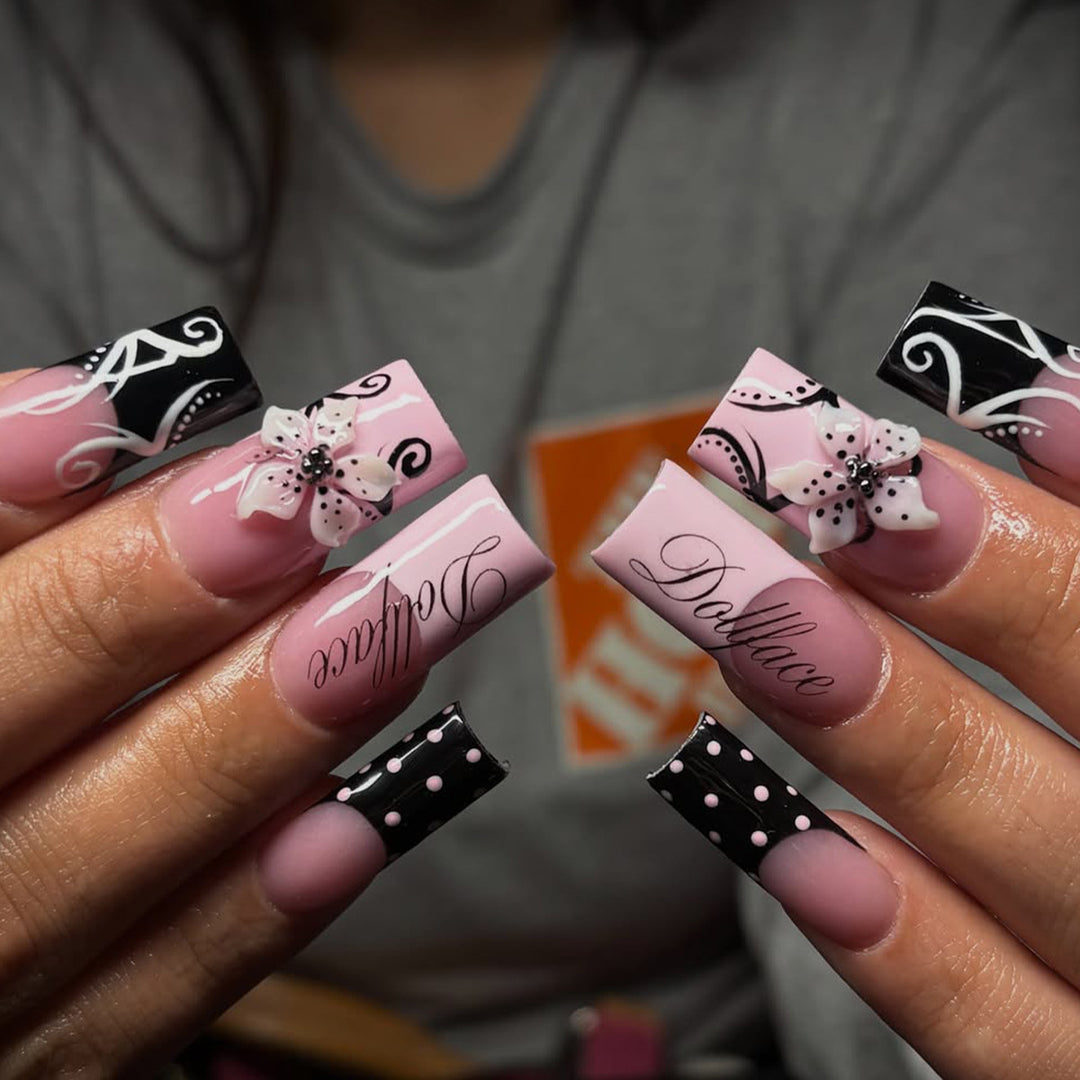 Decorative 3D Acrylic Nail Art Extensions Bowlift