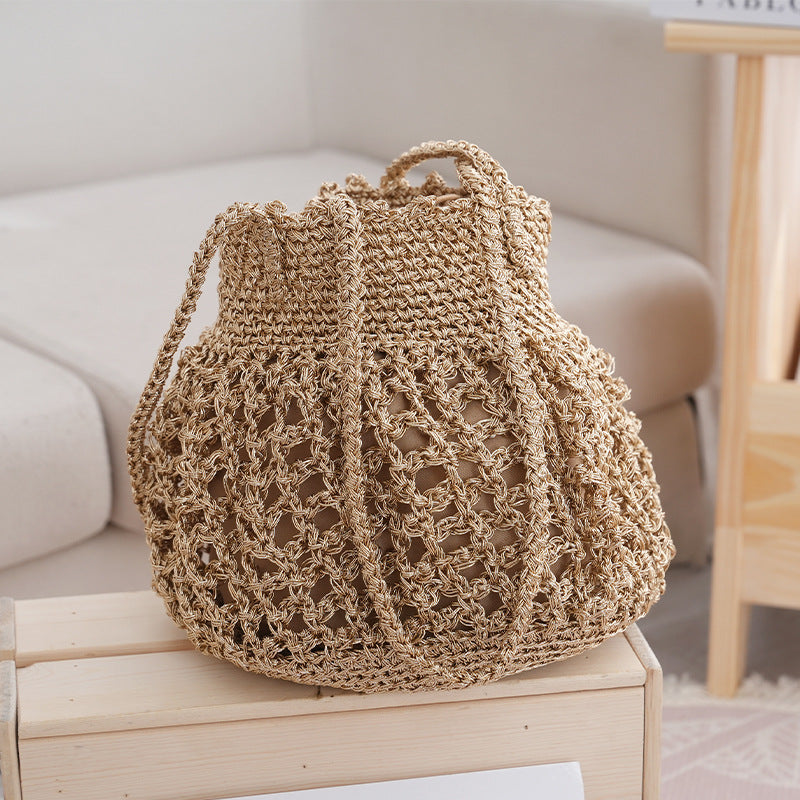 Handmade Macrame Bag with Open Structure Bowlift