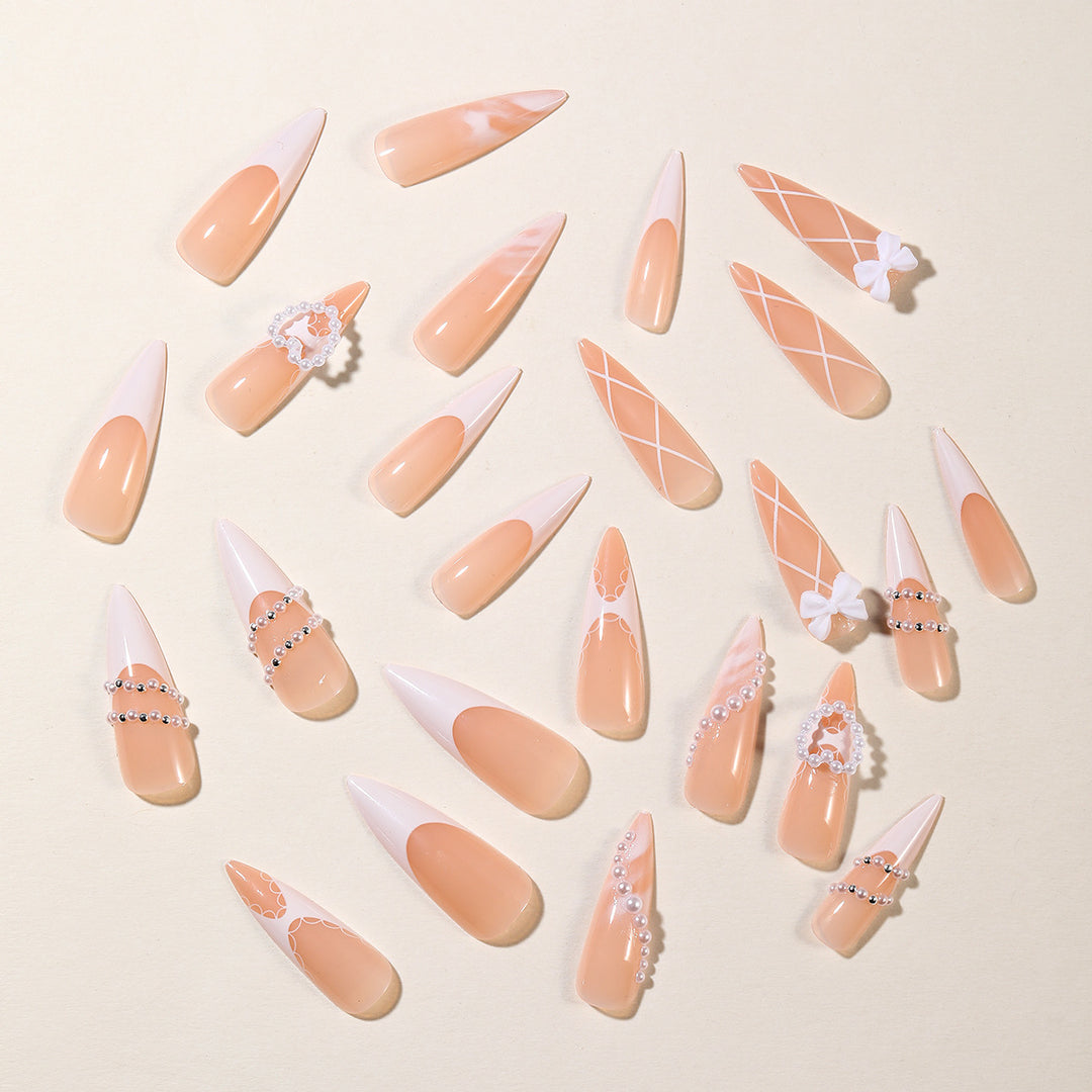 Elegant Stiletto Rhinestone Nail Art Extensions Bowlift