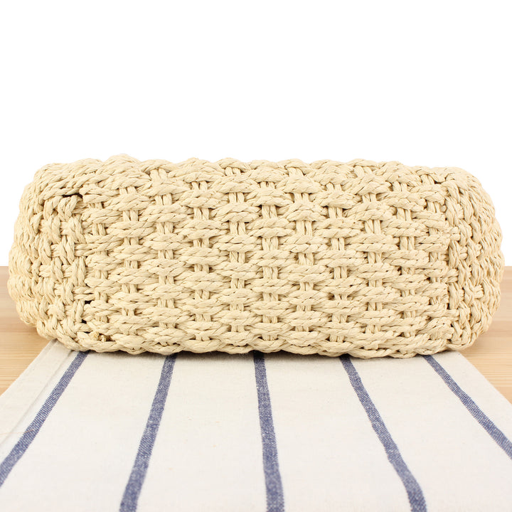 Braided shoulder bag with elegant leather accents Bowlift