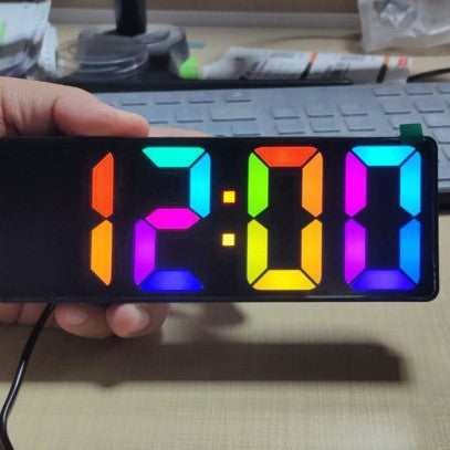 Digital LED clock with large display and colorful digits Bowlift