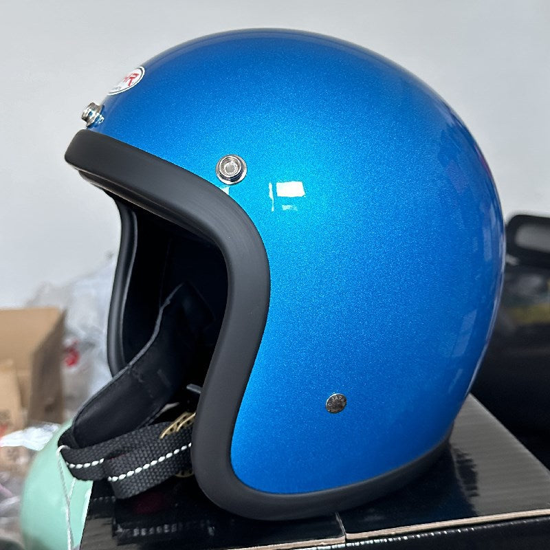 Retro Open-Face Motorcycle Helmet Bowlift