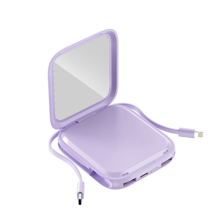 Portable power bank with integrated mirror and multifunctional charging cable Bowlift
