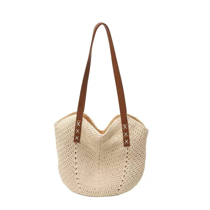 Shoulder Bag Made of Hand-Woven Straw Mix Bowlift