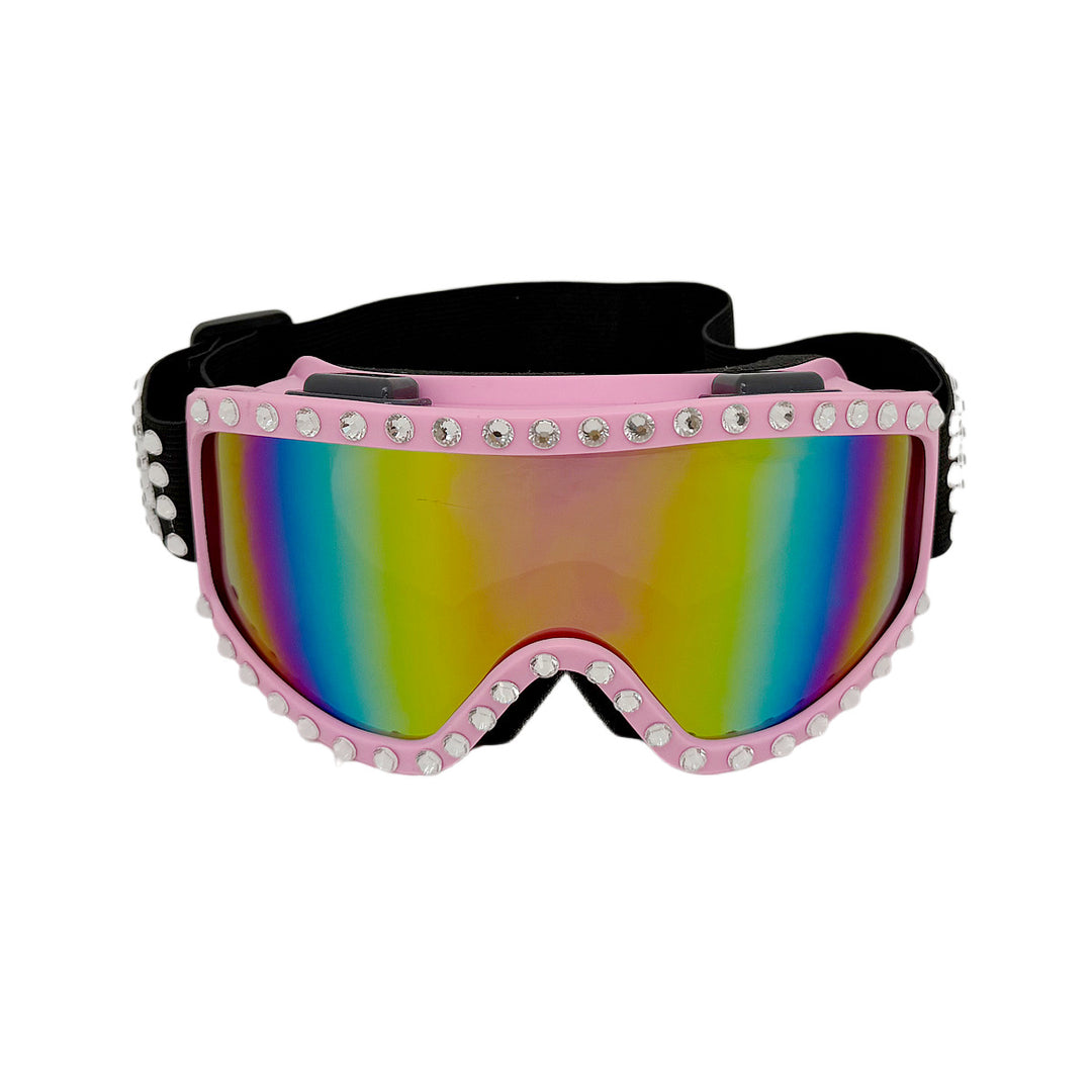 Women's fashionable ski goggles with glittering decorations Bowlift