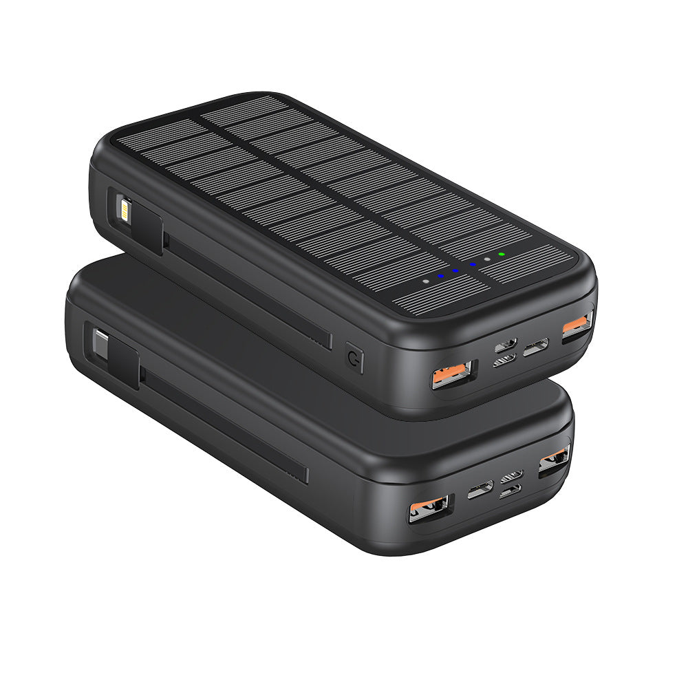 Solar Powerbank with Integrated Fast Charging Function and Usb-C Cable Bowlift
