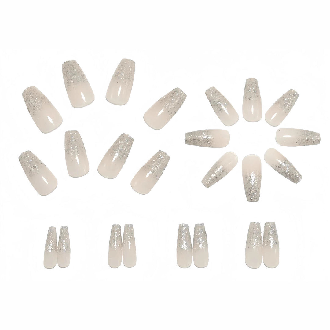 Artificial nails with glitter French tips Bowlift