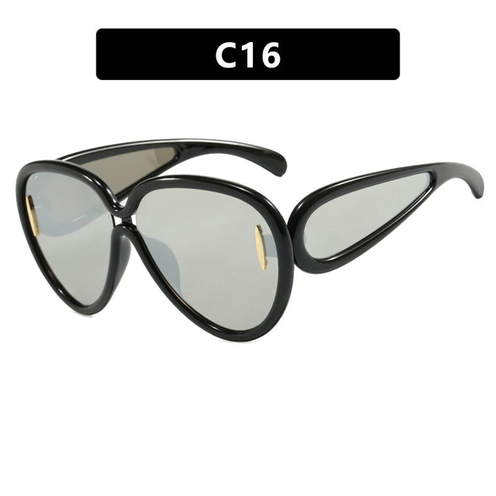 Women extravagant sunglasses in creative design Bowlift
