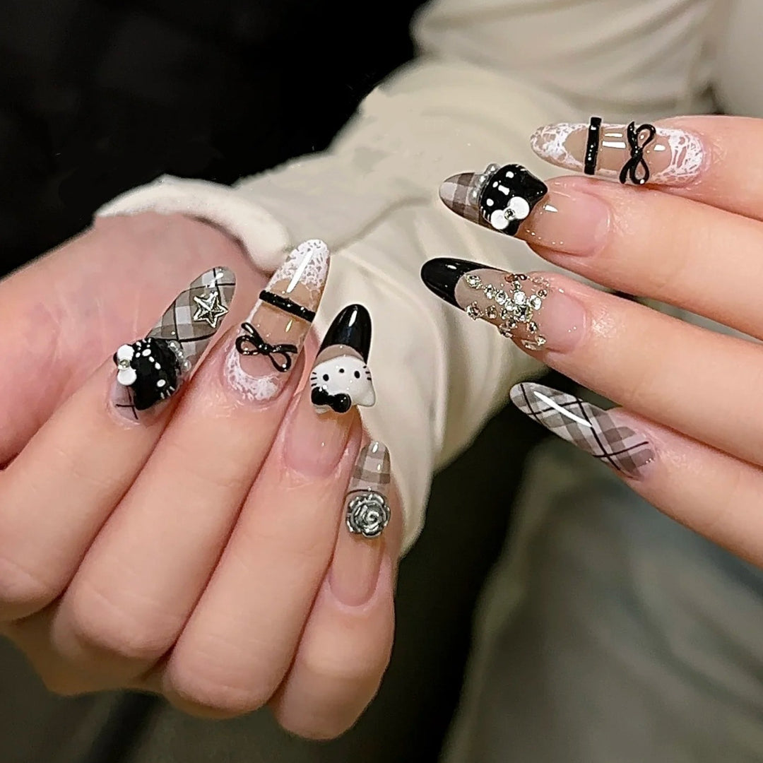 Whimsical Decorative Press-On Nails Bowlift