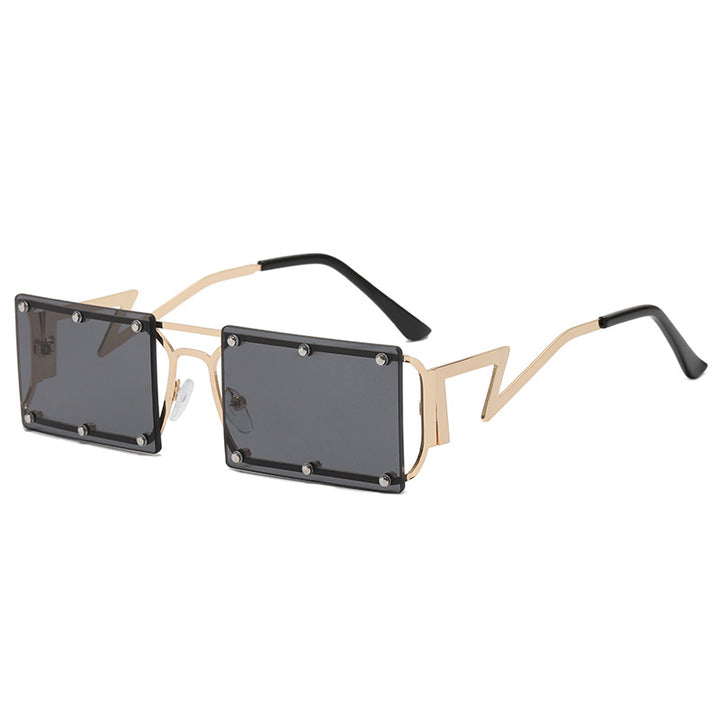 Women extravagant oversized sunglasses with geometric frame Bowlift