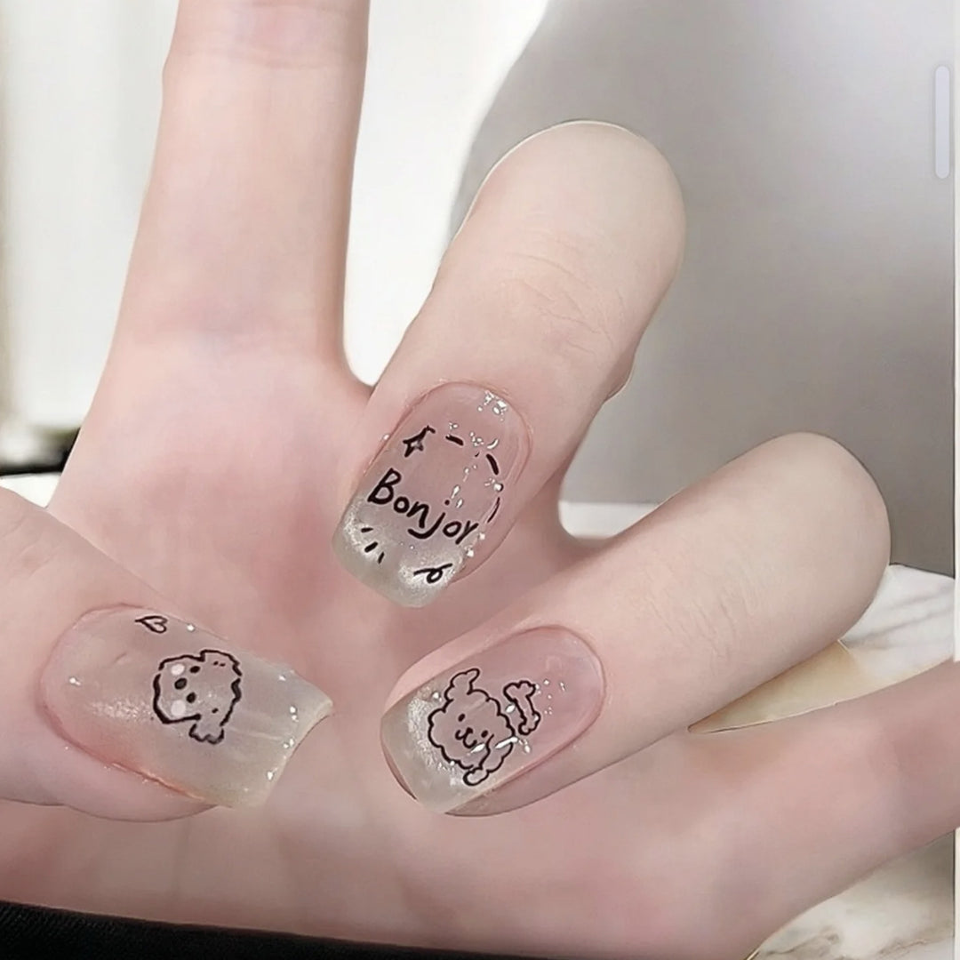Trendy Press-On Nail Art Set Bowlift